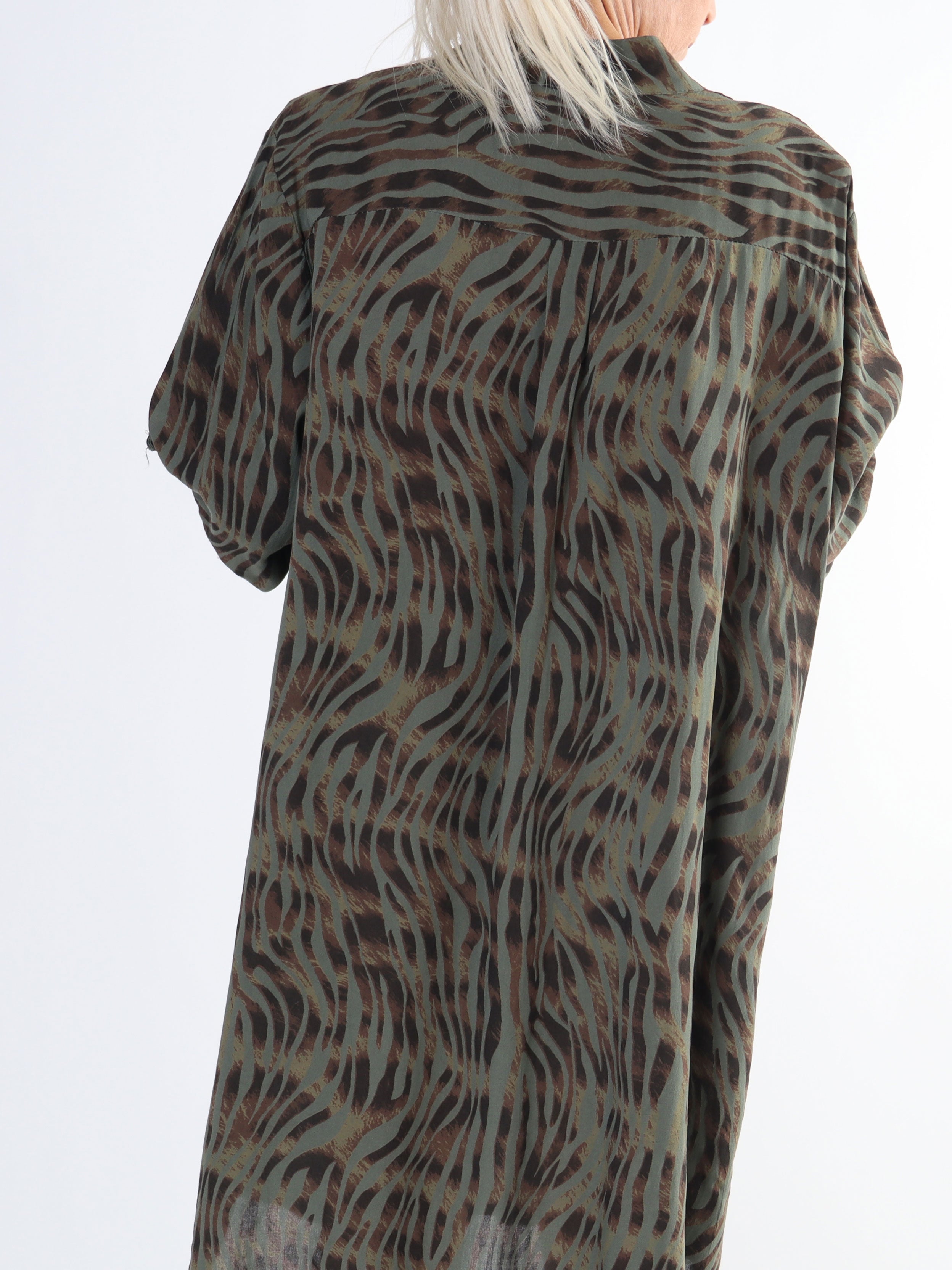 Firenze - Bomullsskjorta med djurränder i plusstorlek